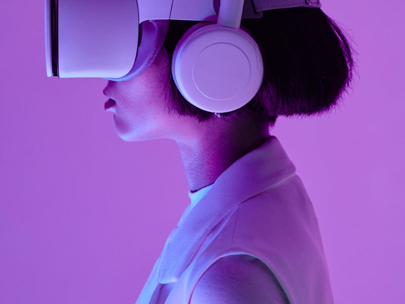 Neon futuristic light trails and atmospheric visual design